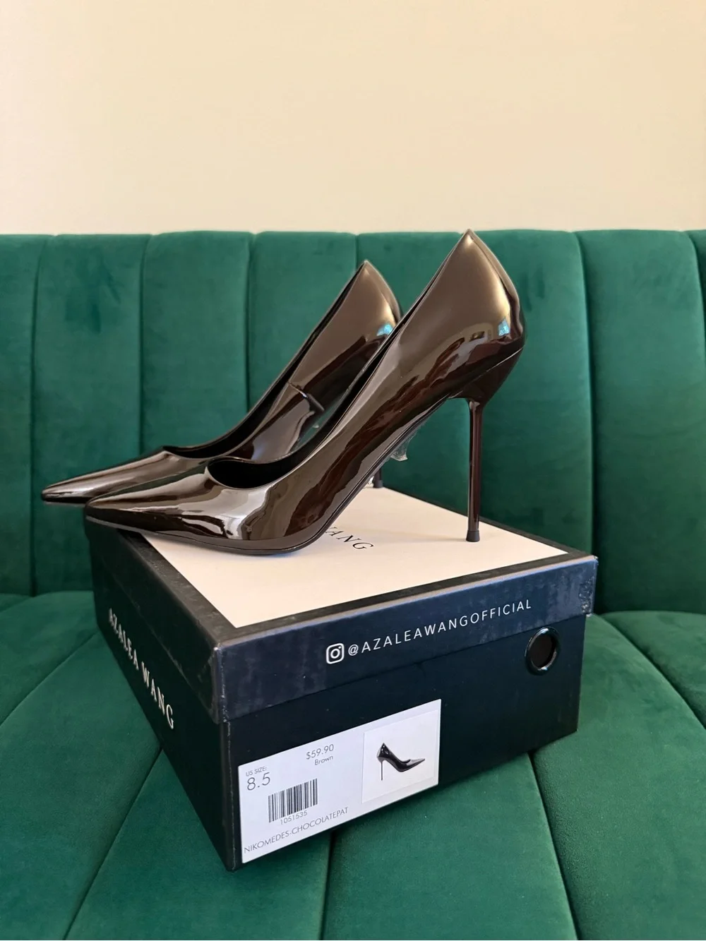 Azalea Wang Chocolate Patent Pumps